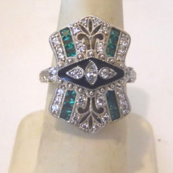 Real Collectibles by Adrienne Green and Clear CZ Ring Size 7 - Picture 1 of 6